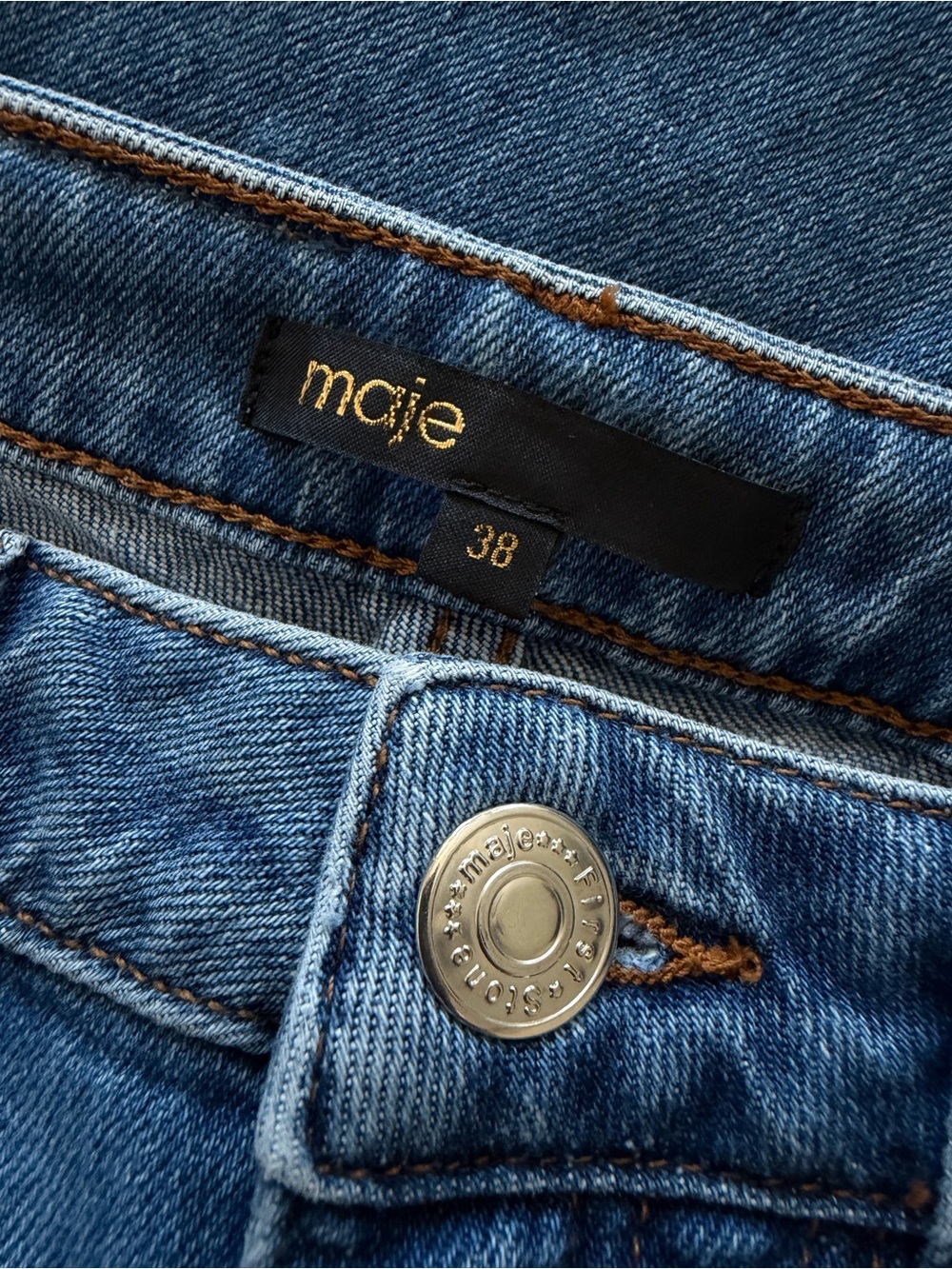Maje Papala High Rise Ankle Flare Jeans with Front Patch Pockets Size 38/6 - Picture 14 of 16